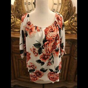 Arabella, Top, 3X, Textured. Ties on Bishop Sleeves. Size 22/24. Bust 49". B14